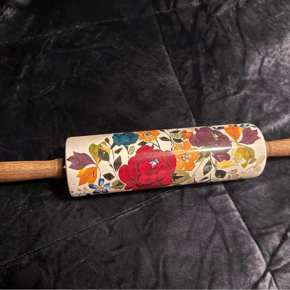 The Pioneer Woman Floral Rolling Pin - Red, Purple, Blue, Yellow